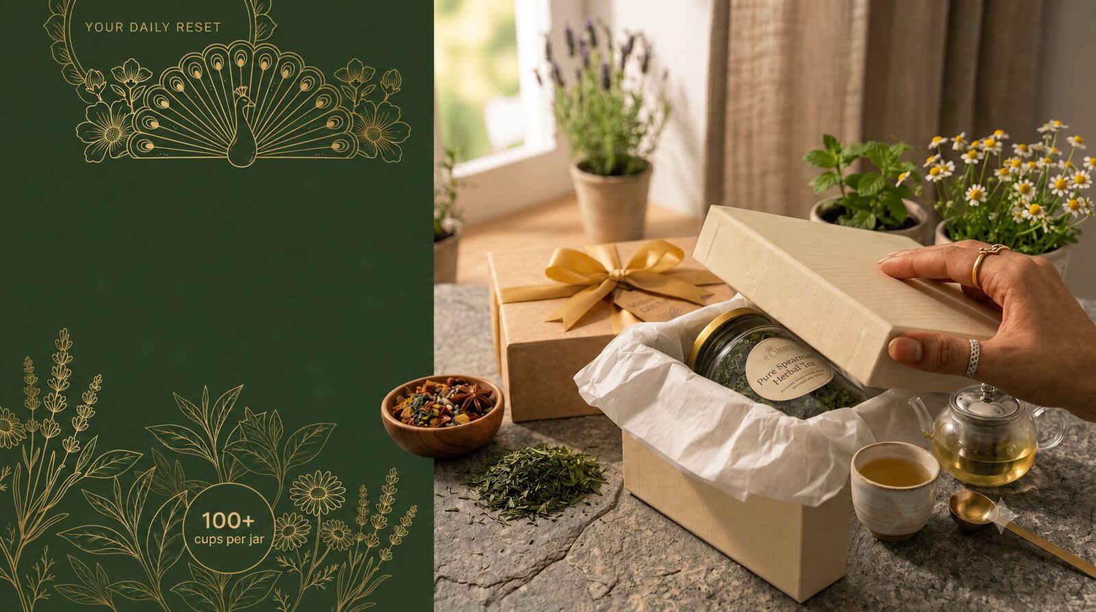Promo graphic — 15% off on orders above ₹999, jar with gift packaging