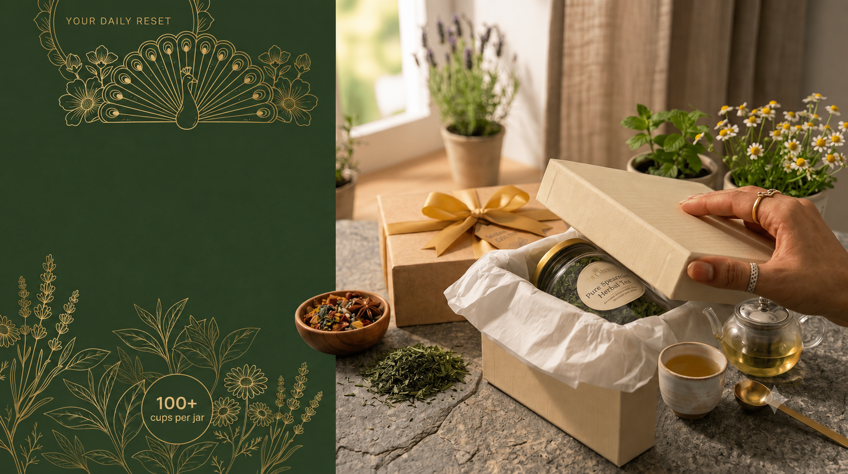 Promo graphic — 15% off on orders above ₹999, jar with gift packaging