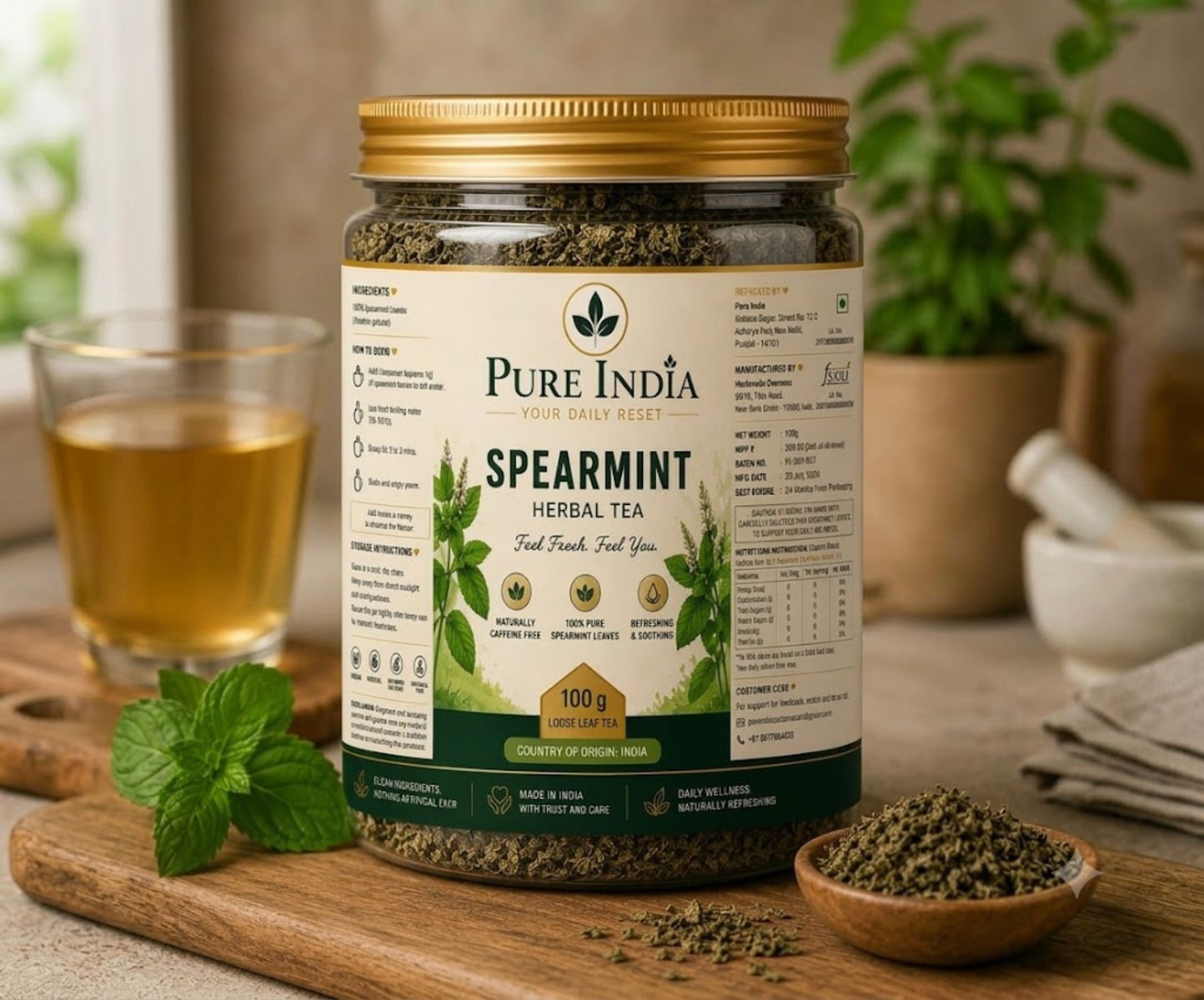 Pure Spearmint Tea jar