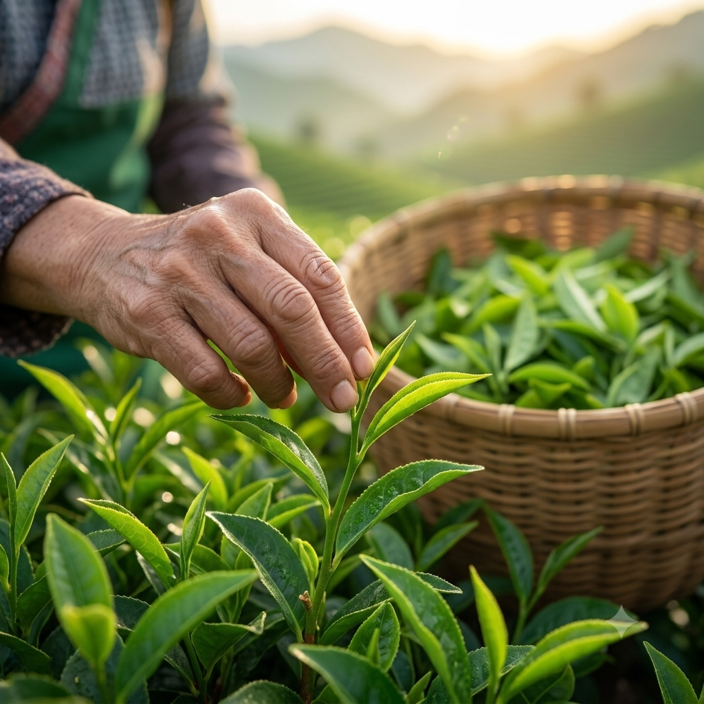 Handpicked leaves